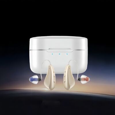 中程度から重度の難聴 7つの音量レベルとベージュまたはカスタム色で長期間使用に適したOTC補聴器