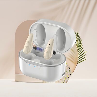 CE認証取得済み ベージュまたはカスタムOTC補聴器 4つのプログラムで効果的な聴覚サポートと快適な装着感を実現